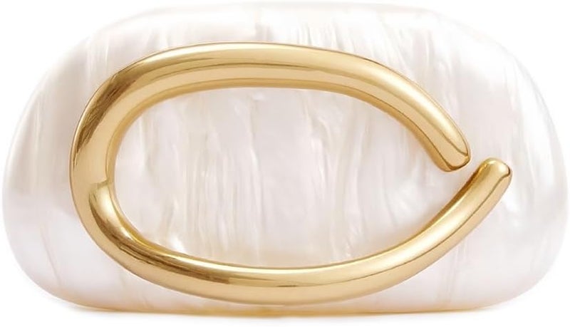 CUXVA Acrylic Clutch Purse for Women Classic Round Acrylic Evening Handbag Vintage Metal Handlebars Bag for Wedding Party Prom - Image 1